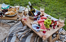 Load image into Gallery viewer, RAW Picnic Table - Solid Oak with ice bucket cut-out