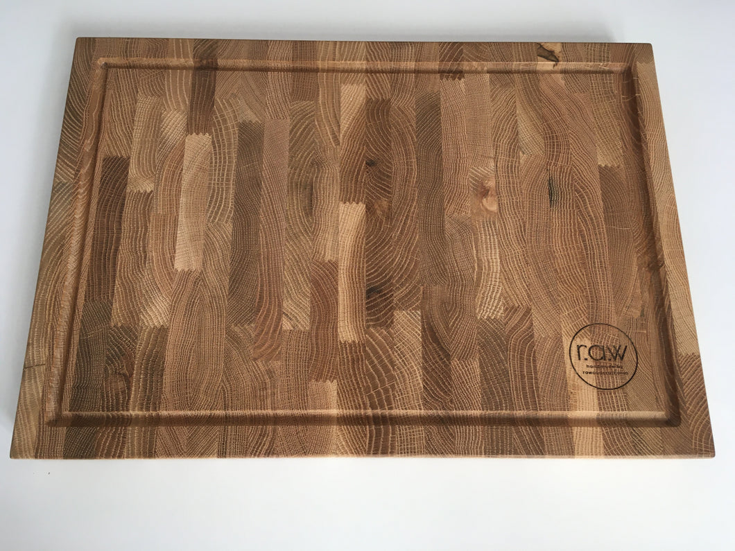 RAW End-grain Butchers Block  - Solid Oak